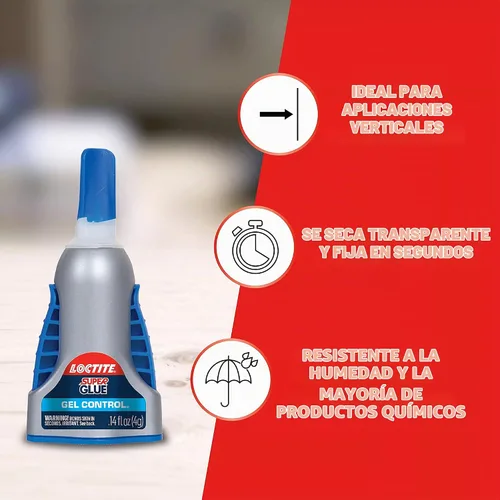 Vista 4 de Loctite 234790 Super Glue Gel Control, 1 paquete, multicolor, 0,14 onzas líquidas