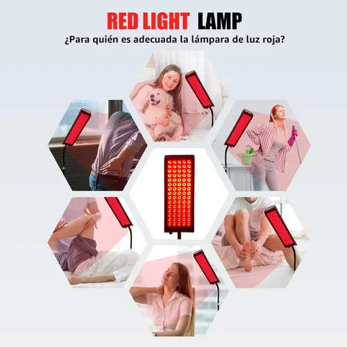 Vista 6 de Terapia de luz roja para cuerpo y cara, lámpara de terapia de luz infrarroja roja cabpay con soporte LED de 660 nm terapia de luz roja y dispositivo