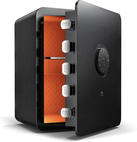 Vista 12 de Caja de seguridad biométrica de huellas digitales DAYI, cajas de seguridad para el hogar de 2.0 pies cúbicos con bolsa ignífuga, caja de seguridad