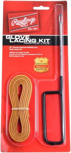 Vista 5 de Rawlings Glove Lacing Kit Baseball/Softball 5" Needle & 48" Rawhide Lace Multiple