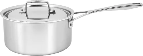 Vista 13 de Demeyere Essential de 5 capas, acero inoxidable 18/10, mango Stay Cool, para todas las cocinas, borde de vertido, cacerola de 1.5 cuartos de galón