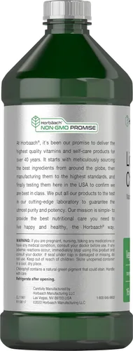 Vista 3 de Horbäach Clorofila líquida 100 mg 32 onzas líquidas (2 botellas de 16 onzas líquidas) Gotas naturales con sabor a menta Fórmula