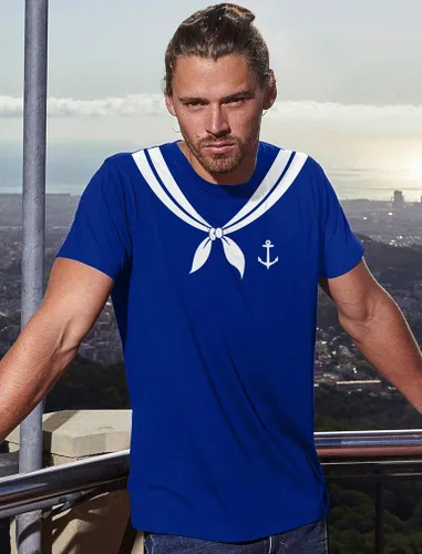 Vista 4 de Camisa de marinero para hombre disfraz de temática náutica camisas de Halloween