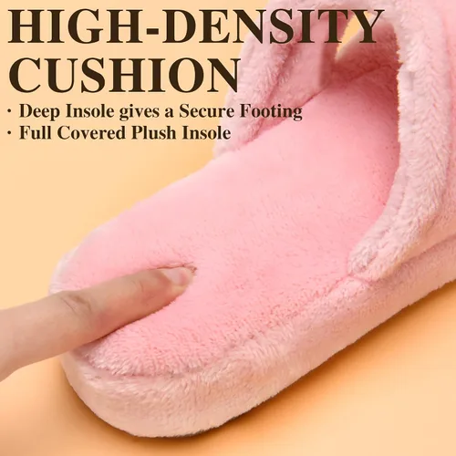 Vista 3 de Pantuflas de casa para mujer, con puntera abierta, con espuma viscoelástica, para mujer, pantuflas de casa para interiores y exteriores