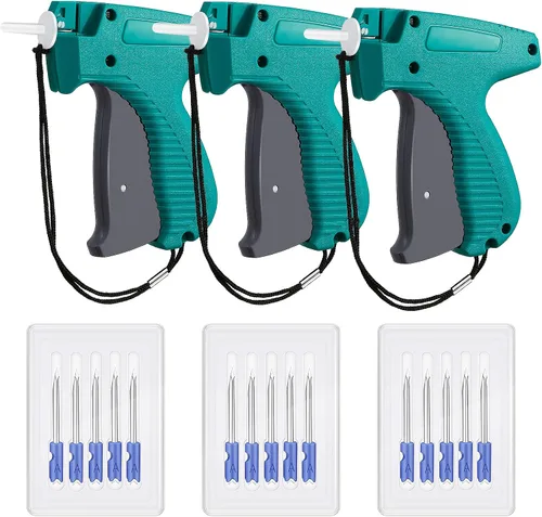 Vista 10 de Honoson Aplicador de pistola de etiquetado de 3 piezas con 15 agujas de Azul