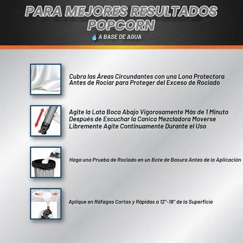 Vista 6 de DAP Spray Texture Palomitas de maíz a base de agua 2n1 para pared y techo con boquilla Aim Tech, blanco, 20 onzas (7079850025)
