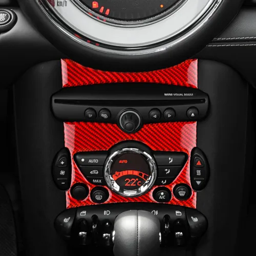 Vista 5 de AIRSPEED Para Mini R55 R56 R57 Control Central AC Panel Cubierta de Panel de Botón de Fibra de Carbono Adhesivo Decoración Interior Trim para Mini
