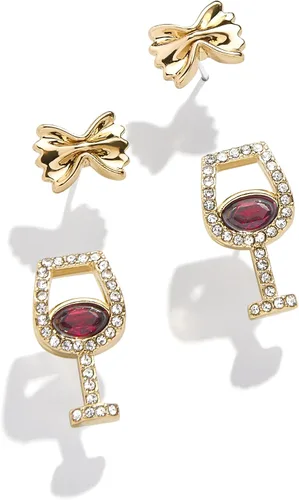 Vista 4 de BaubleBar Pendientes Temáticos de Comida y Bebida, Pendientes de Novedad para Mujer, Joyería de Disfraz