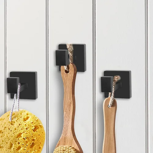 Vista 6 de IBosins Paquete de 4 ganchos para toallas de mano para baño, pared, sala de estar, dormitorio, cocina, armario, colgador de gancho de acero