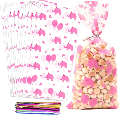 Vista 25 de 100 bolsas de regalo con estampado de estrellas de 3 x 5 pulgadas, bolsas de regalo de celofán, bolsas de regalo de celofán, bolsas de regalo