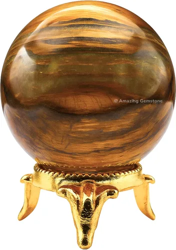 Vista 10 de Amazing Gemstone Bola de cristal de Amazonita con soporte, bolas de meditación de esfera de cristal de 2 pulgadas para brujería y bolas decorativas