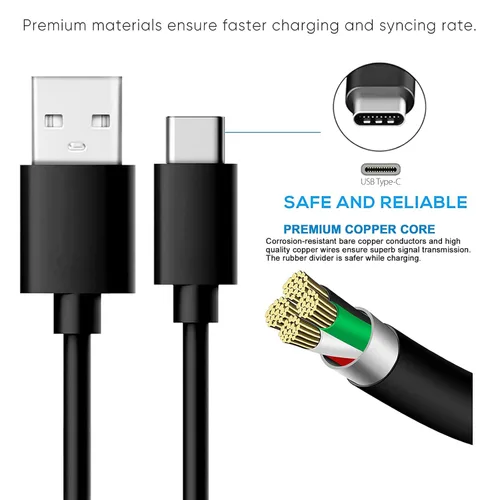 Vista 5 de Cable de carga USB-C compatible con Nebo Omni 2K 3K 2000, Slyde King 2K 500, 12K, Luxtreme, ThruNite T2 TT20 TC20 V2 Catapult V6, Olight Marauder 2