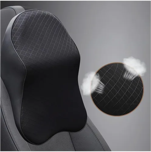 Vista 9 de Cojines para reposacabezas de asiento de automóvil, almohada ergonómica de espuma viscoelástica 3D para el cuello del auto con funda extraíble