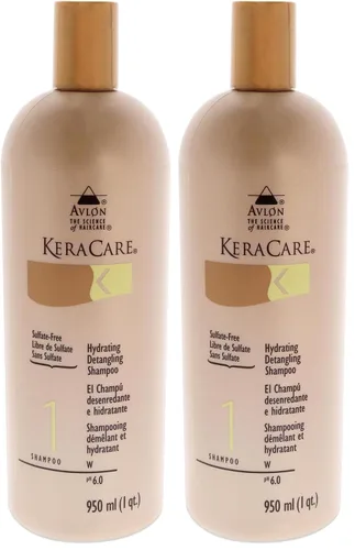 Vista 2 de KeraCare Champú desenredante hidratante de 8 onzas - Hidrata, desenreda y suaviza el cabello - Elimina el exceso de aceite - Minimiza la rotura
