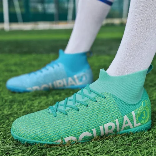Vista 5 de Liuliuroupp Tacos de fútbol para hombre, zapatos de fútbol profesionales con picos, para interiorexteriorcompeticiónentrenamientoatlético, zapatos
