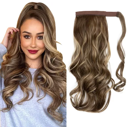 Vista 7 de CJL HAIR 14" Extensión de cola de caballo corta con cabello rizado y ondulado, clip en la cola de caballo, extensión de pelo sintético falso
