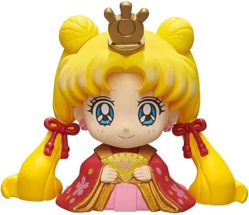 Vista 5 de Megahouse Sailor Moon Petit Chara Hinamatsuri: Usagi & Mamoru - Juego de 2 figuras, multicolor