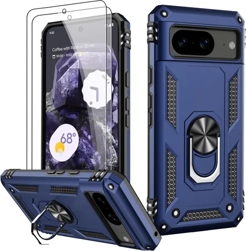 Vista 10 de LUMARKE para Google Pixel 3A XL - Funda con protector de pantalla, funda protectora grado militar probada contra caídas de 16 pies con soporte