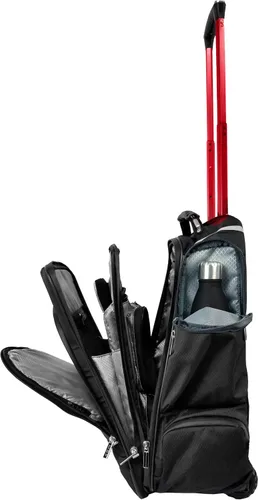 Vista 6 de MYGOFLIGHT PLC Traveler - Equipaje rodante de lado suave y bolsa de vuelo iPad y laptop ruedas de aluminio telescópico y nailon balístico