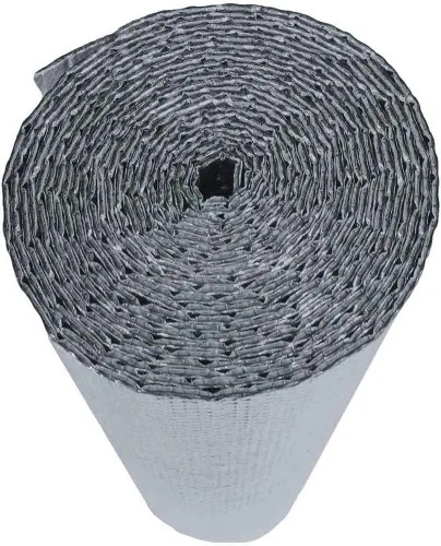 Vista 2 de Rollos de aislamiento de aluminio reflectante de burbujas de doble cara, lámina de protección térmica de aluminio, envoltura de barrera radiante