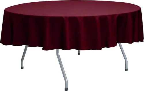 Vista 42 de Ultimate Textile Mantel redondo reversible Shantung Satin Majestic de 84 pulgadas, color rosa hielo