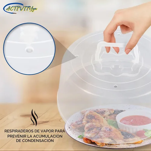 Vista 5 de Cubierta grande para microondas para alimentos, tapa protectora de salpicaduras, funda de soporte para pasteles, tamaño 11.5 pulgadas x 5 pulgadas