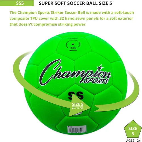 Vista 3 de Champion Sports Balón de fútbol súper suave tamaño 5
