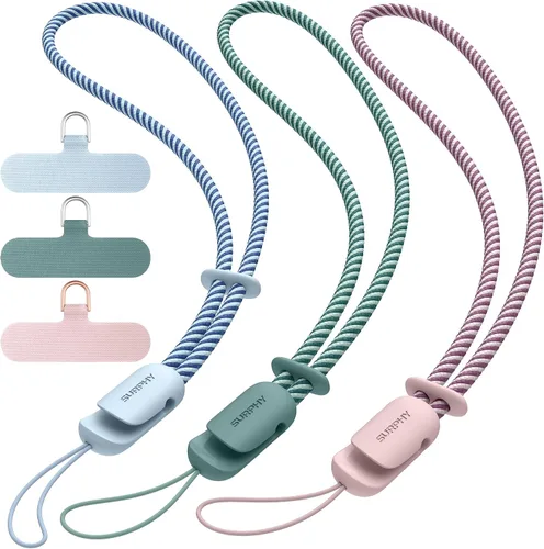 Vista 22 de SURPHY Paquete de 3 correas de muñeca para teléfono con lengüeta de sujeción para teléfono celular, correa para teléfono celular, correa para A