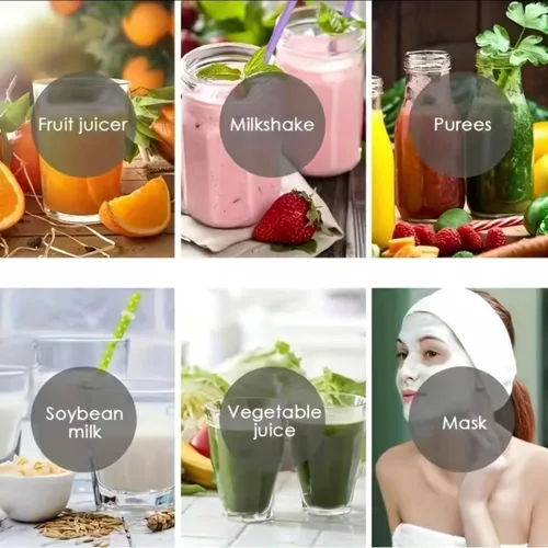Vista 3 de Licuadora portátil, mezcladora personal de frutas recargable con USB, mini licuadora para batidos, (verde)