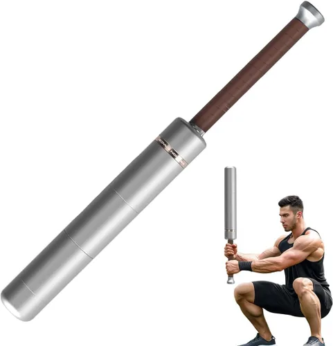 Vista 7 de Motion Space Adjustable Macebell Clubbell for Strength Training, Premium Steel Indian Club for Full Body, Muscles, Shoulder, Grips & Forearms Plata
