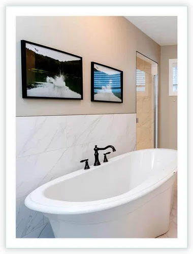 Vista 11 de Mirrors & Marble Espejo de tocador LED rectangular (48 x 32 pulgadas), vidrio antivaho moderno iluminado lateral para baño, dormitorio y montaje