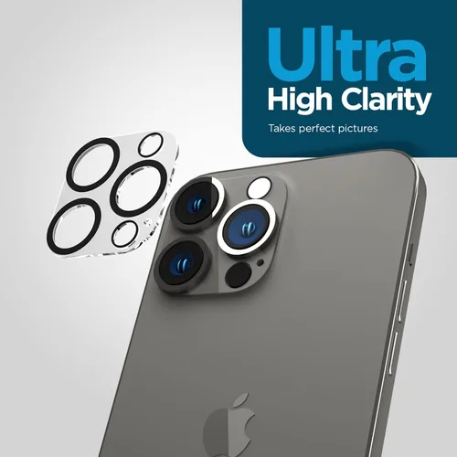 Vista 5 de Case-Mate Protector de lente de cámara para iPhone 14 Pro/14 Pro Max – Película de vidrio templado 9H con antiarañazos duradera, antiroturas, visión
