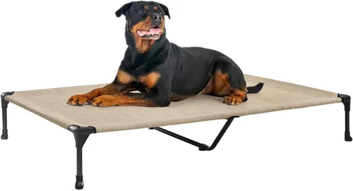 Vista 34 de Veehoo Cama elevada para perros medianos, para exteriores, cama elevada y refrescante para perros, cama para mascotas con malla transpirable, patas