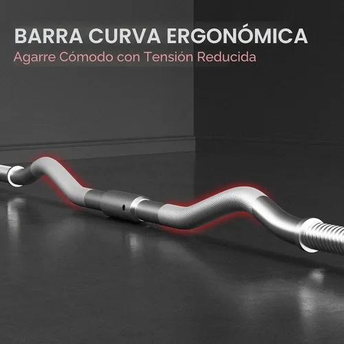 Vista 5 de Yaheetech - Juego de mancuernas con barra olímpica y pesas (66LB, 55LB, 44LB) con acabado cromado y color negro Knurled iron bar with