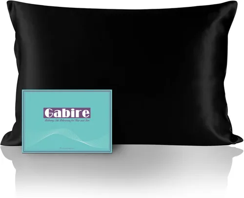 Vista 18 de Gabire Funda de almohada de seda de morera para cabello y piel, evita el acné, fundas de almohada de seda real de ambos lados, funda de almohada