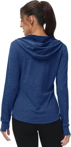 Vista 67 de TBMPOY Chaquetas con capucha y protección solar UPF 50+ para mujer, ligeras, de manga larga, para senderismo, exteriores, con cremallera completa