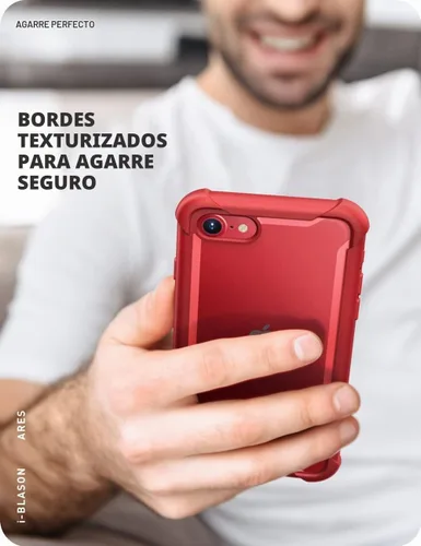 Vista 8 de i-Blason Ares - Funda para iPhone SE 2022 (3ª generación), [protector de pantalla integrado] Funda transparente resistente de doble capa para iPhone