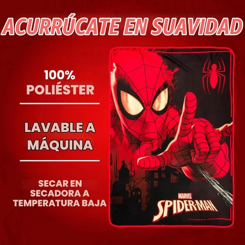 Vista 4 de Silver Buffalo Marvel Universe Spider-Man Spidey Close Up Web Shooter 45" x 60" Manta de forro polar, Manta suave y acogedora, 180 GSM