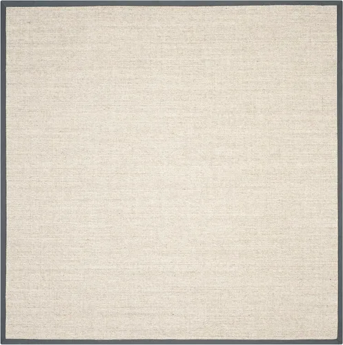 Vista 93 de Alfombra de sisal Safavieh, de color maíz y negro, tejida a mano, de la colección de fibras naturales; 5 x 8 pulgadas, NF441A, Tela, Gris / Gris