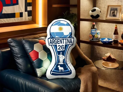 Vista 4 de Almohada personalizada de la bandera nacional del trofeo de fútbol 2026