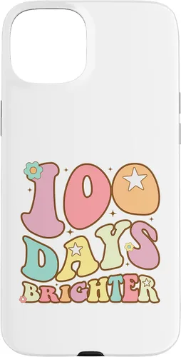 Vista 9 de 100 Days Brighter Happy 100th Day of School Groovy Kids Girl Case for iPhone XR