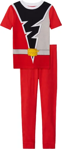Vista 4 de Power Rangers Conjunto de pijama de algodón de 4 piezas para niño pequeñogrande