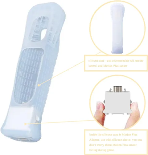 Vista 4 de DTOL DT20182035 para Nintendo Wii Motion Plus - Controlador de sensor de movimiento remoto externo Wii U Motion Plus blanco 1 unidad