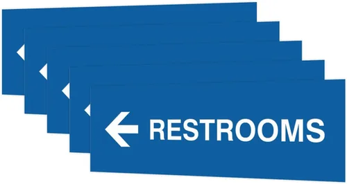 Vista 18 de Signs ByLITA Basic Restrooms - Letrero direccional para pared o puerta (negro), pequeño (paquete de 1)