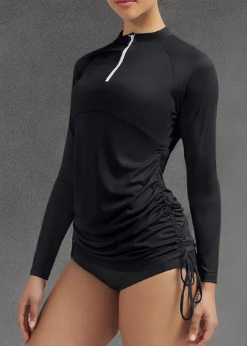 Vista 7 de Ewedoos - Camisas de baño con protección solar UPF 50+ contra salpullido para mujer, ropa de natación con protección solar SPF, camisas de manga