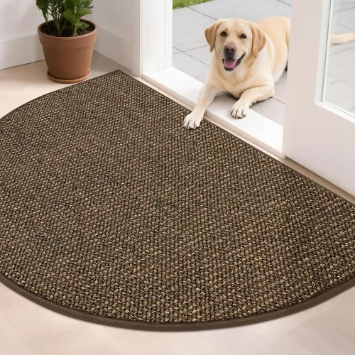 Vista 15 de BEQHAUSE Tapete Atrapa Suciedad para Puerta 17" x 30" Semicírculo Antideslizante Lavable Tapetes de Entrada Alfombras Absorbentes de Bienvenida