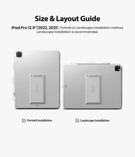 Vista 7 de Ringke Fusion Plus con funda + soporte excepcional, compatible con iPad Pro 12.9 (6ª generación 2022, 5ª generación 2021), funda transparente