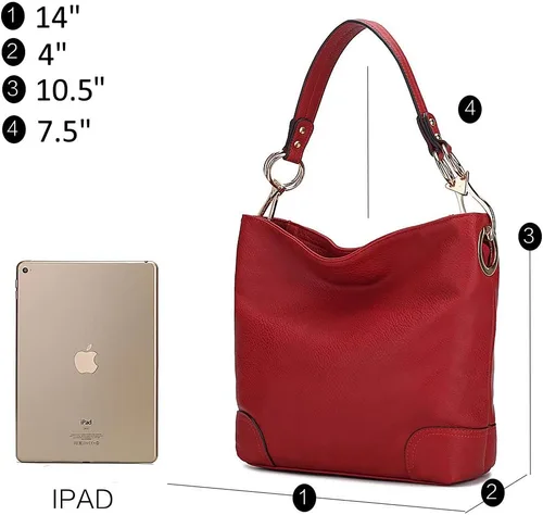 Vista 12 de MKF Collection Mia K - Bolso Hobo para mujer, de piel vegana, bolso de hombro holgado, bolso con asa superior