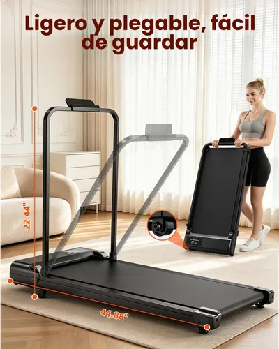 Vista 6 de Walking Pad Treadmill with Incline and Handle Bar for Home Office