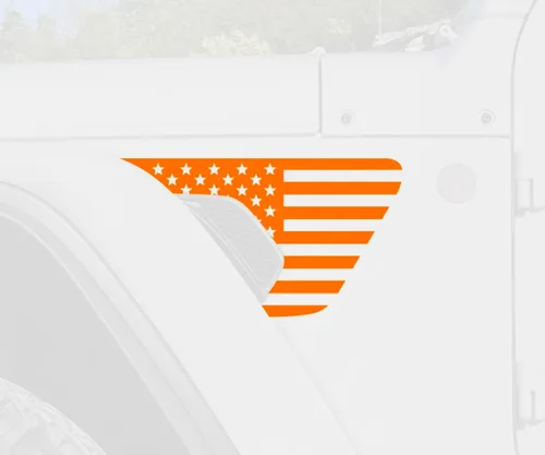 Vista 5 de Skull Daddy Graphics Banderas de ventilación estándar compatibles con Jeep Wrangler Gladiator Rubicon Mojave 392 JL JT 2018-2026 (4X azul)